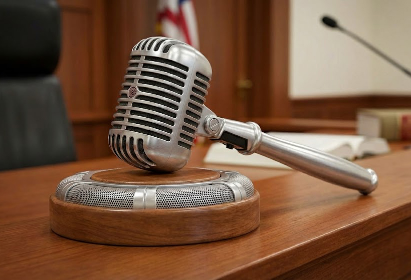 "Gavel resting on a board, symbolizing the legal regulation of Artificial Intelligence in India